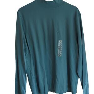 Karen Scott Aqua Long Sleeve Turtleneck Shirt  - Size 1X 0081